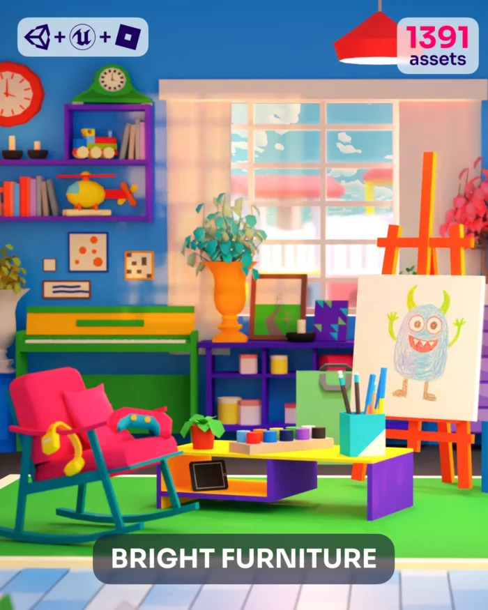 Bright Furniture Low Poly Asset Pack