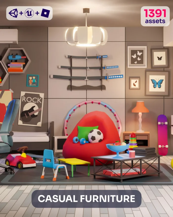 Casual Furniture Low Poly Asset Pack