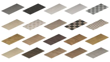 Extended flooring texture library with wood grain, marble, and decorative patterns - perfect for realistic room blender visualization projects