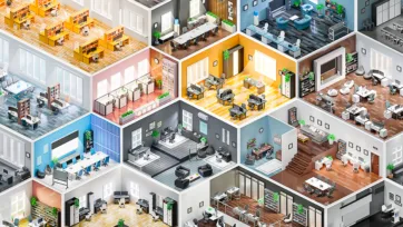 Office rooms from Office Low Poly Asset Pack