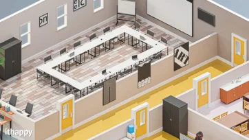 Executive boardroom and conference room 3d office unity model with professional meeting setup and presentation facilities