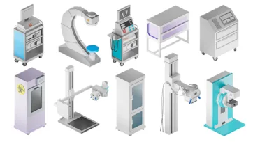 Comprehensive collection of hospital 3d assets including MRI machines, X-ray equipment, medical carts, and advanced diagnostic tools for 3d hospital models
