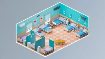 Comprehensive hospital ward 3d hospital assets showing multiple hospital bed 3d models, medical equipment, and patient care areas with realistic 3d hospital interior design