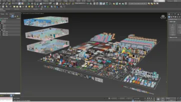 3ds Max hospital 3d interior scene with detailed medical rooms and equipment