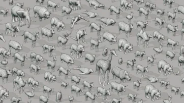 Low poly 3D animal collection wireframe overview displaying clean mesh topology and quad-based structure of entire wildlife asset pack