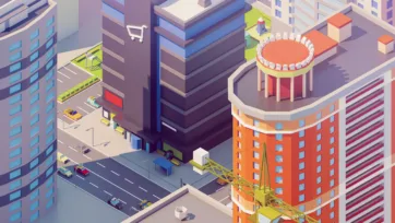 Close-up view of Eastern European cylindrical residential tower with distinctive round architecture and rooftop features