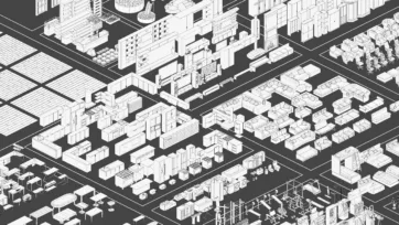 3D low poly furniture casual pack technical wireframe overview showing mesh topology and geometric structure of all assets