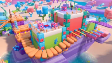 Adventure Land 3D low poly cubic structures and geometric platform designs with colorful modular building components