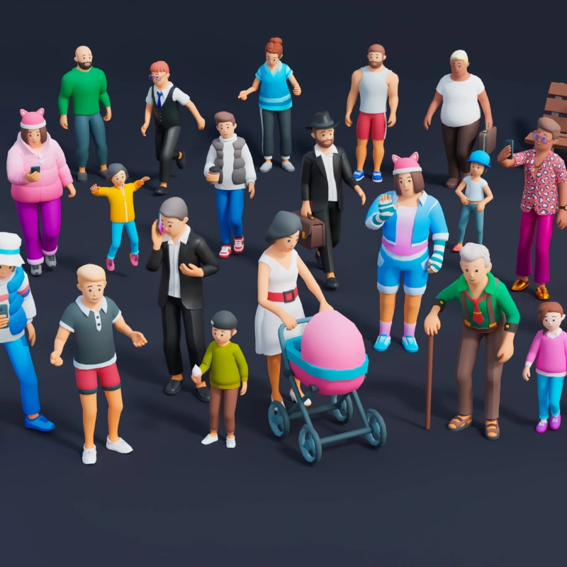 City Characters pack preview animations