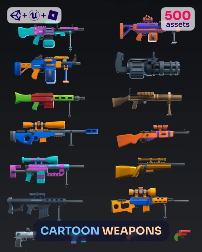 Cartoon Weapons Low-Poly Asset Pack Cover Image