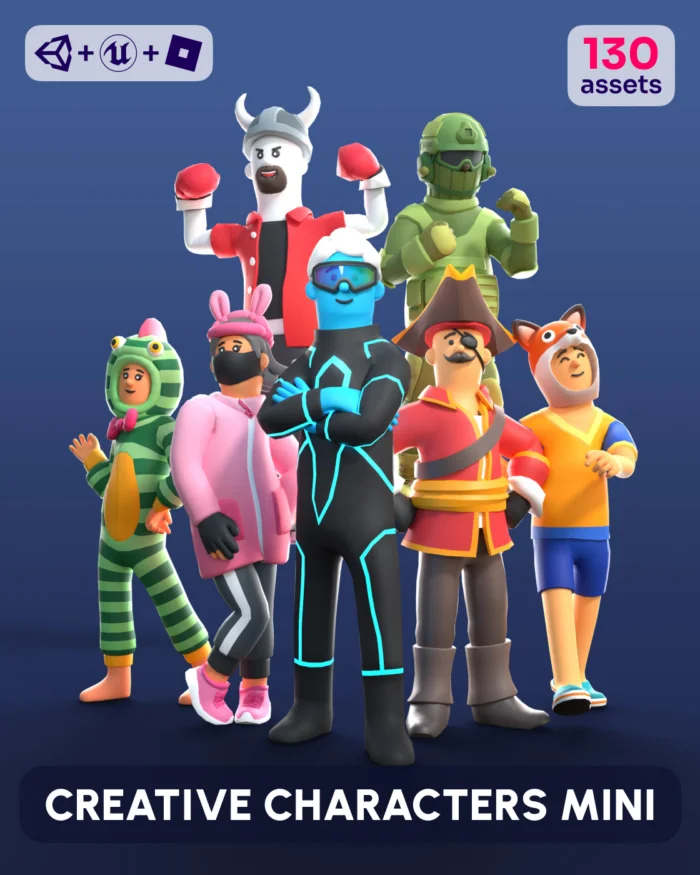Creative Characters Mini: 130 3D character assets for Unity and Unreal Engine.