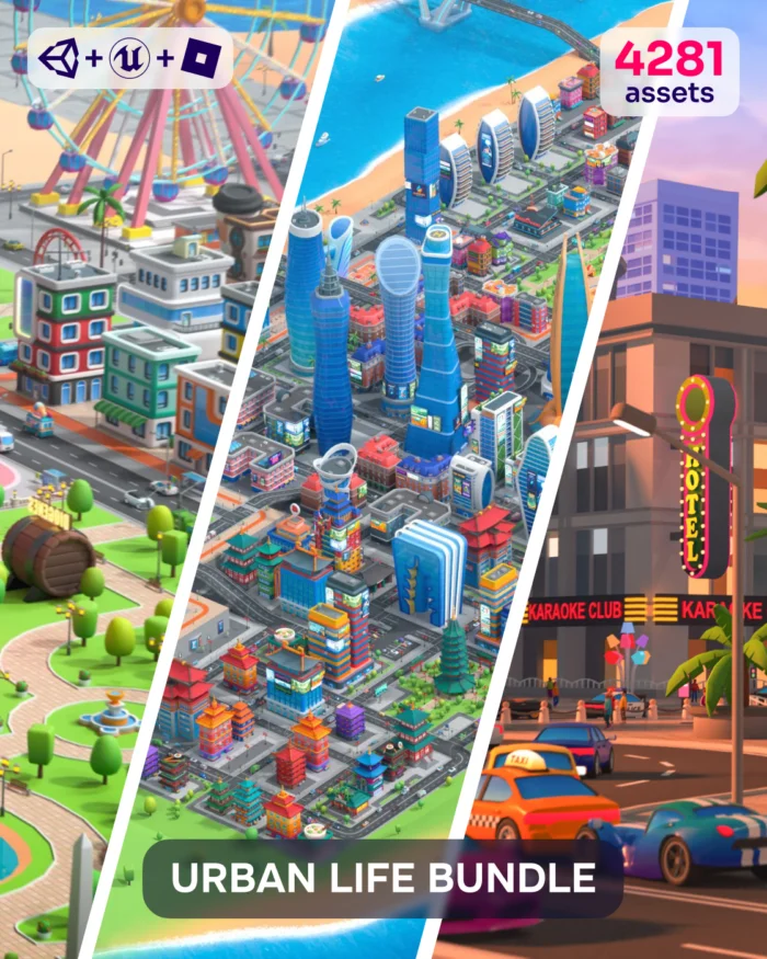 Urban Life Bundle: 4281 assets for city building games